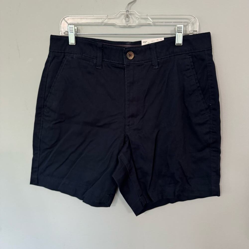 NWT Sonoma Men's Navy “Nightlife” Blue Flat Front Shorts Size 33 Cotton Blend